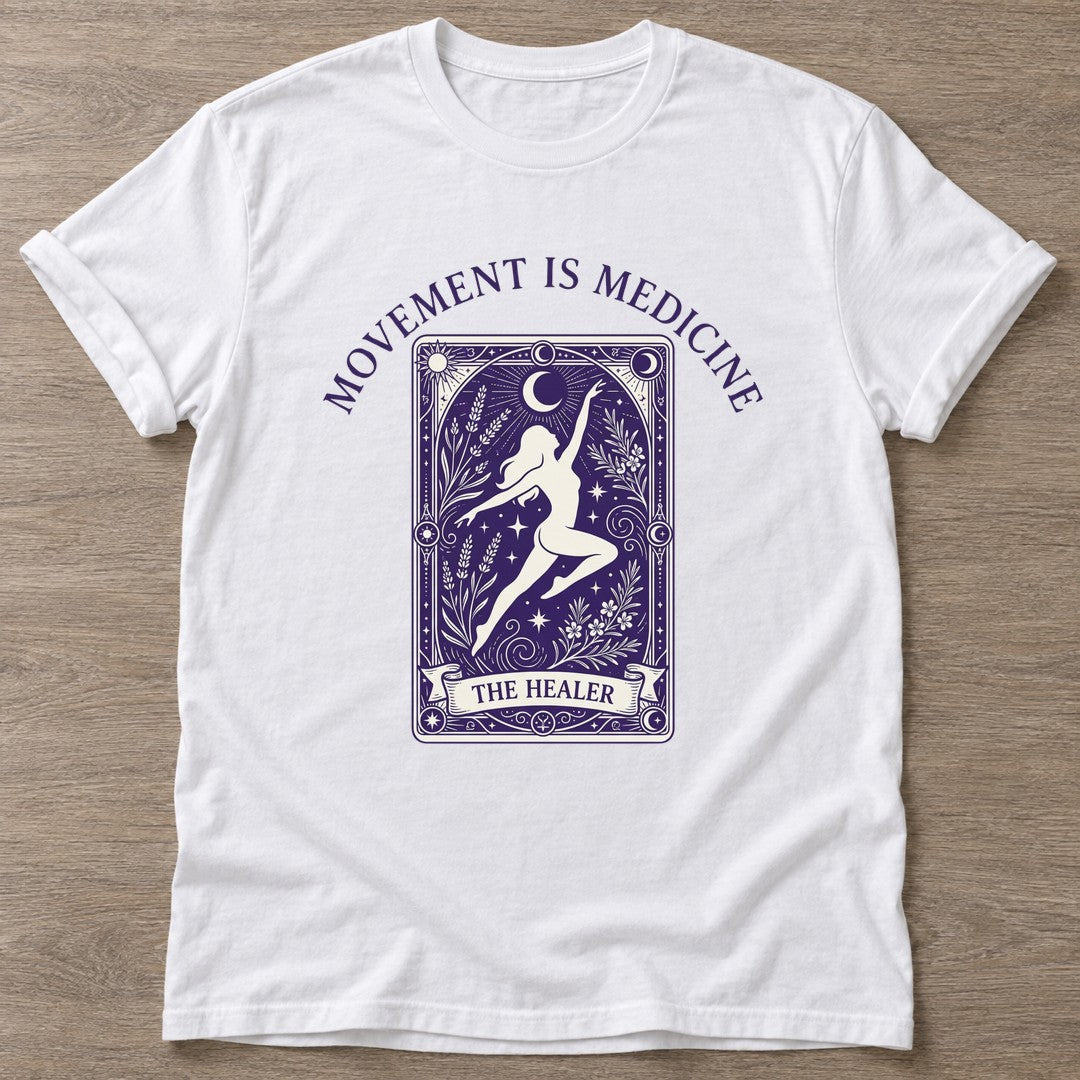White Dance Alchemy T-shirt — everyday workout design, for women who move