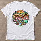 White Small Moves T-shirt — growth mindset design, for women building a habit