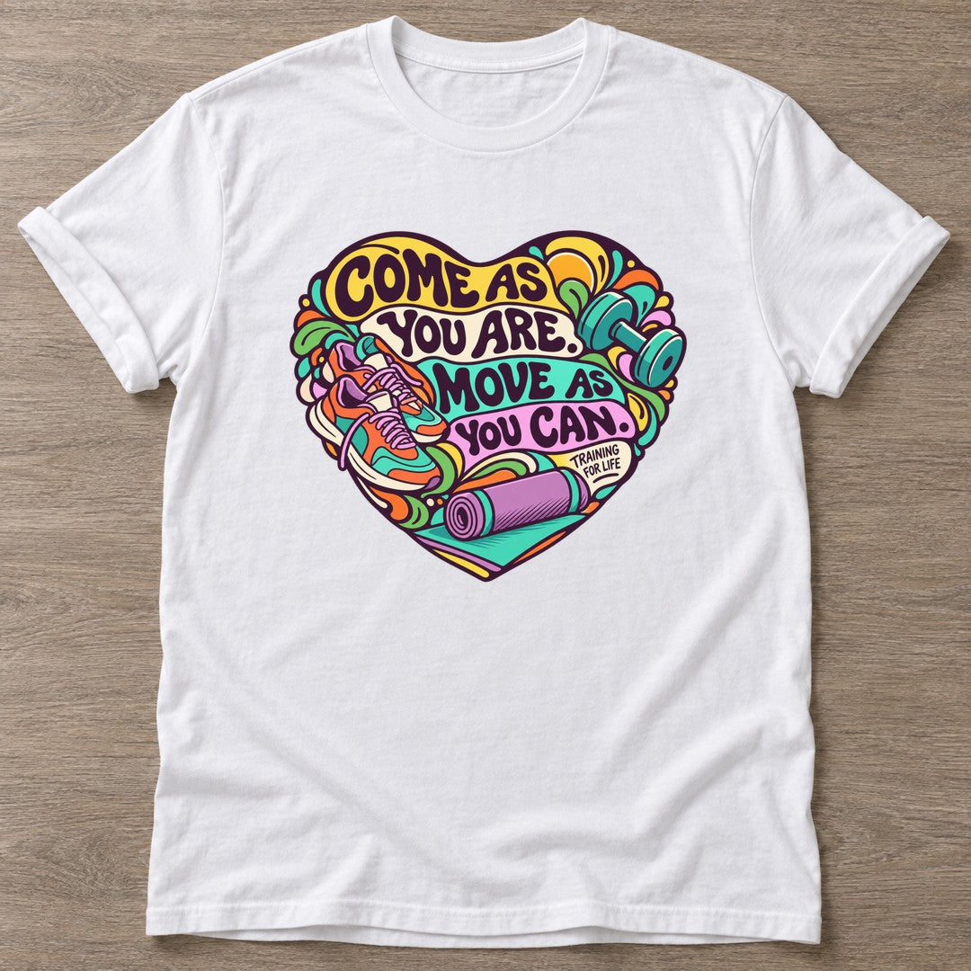 White Athletic Authenticity T-shirt — body positive design, for every body in the gym