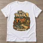 White Plot Training T-shirt — funny gym slogan, for women who train and laugh about it