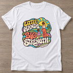 White Growing Strong Together T-shirt — growth mindset design, for women building a habit