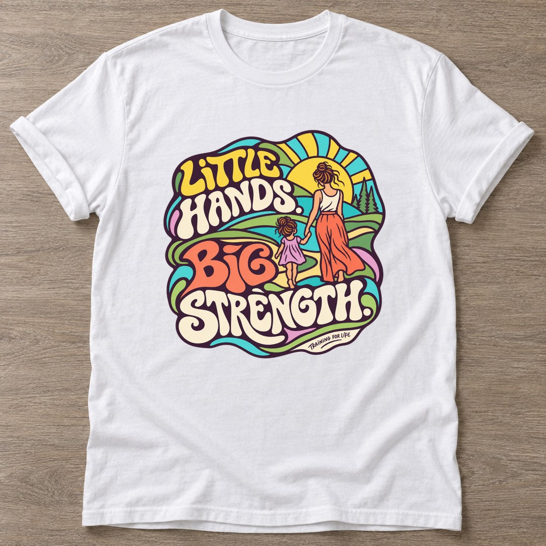 White Growing Strong Together T-shirt — growth mindset design, for women building a habit