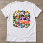 White Still Moving T-shirt — longevity training design, for women over 40