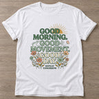 White Morning Ritual T-shirt — rest and recovery design, for women who train