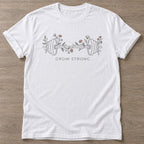 White Roots Rise T-shirt — growth mindset design, for women building a habit