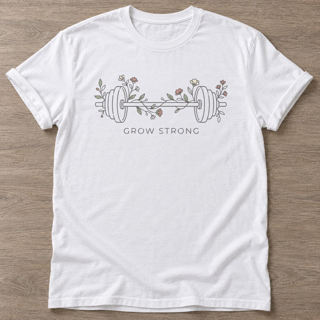 White Roots Rise T-shirt — growth mindset design, for women building a habit