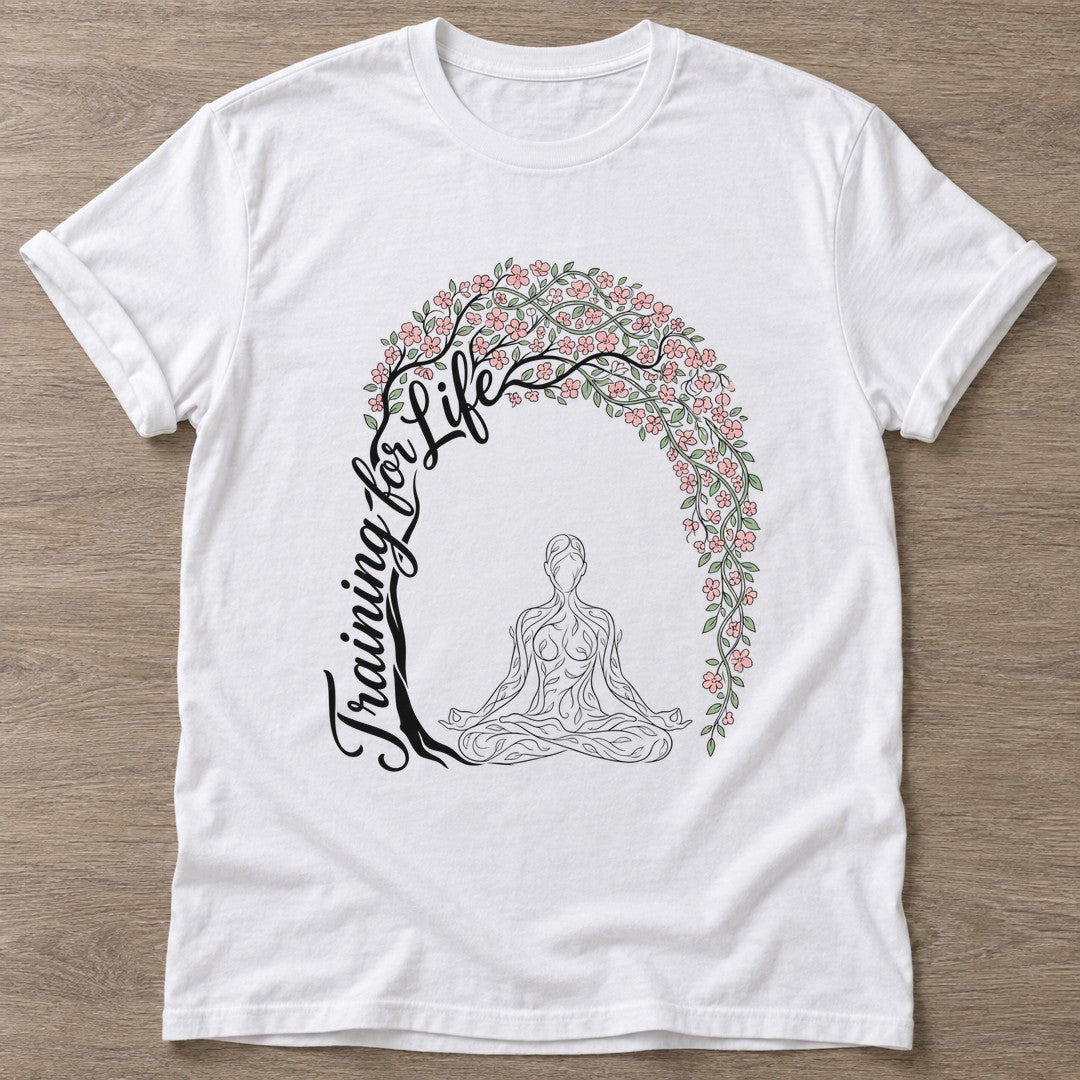 White Tending Your Life T-shirt — growth mindset design, for women building a habit