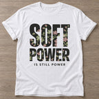 White Still Power T-shirt — rest and recovery design, for women who train