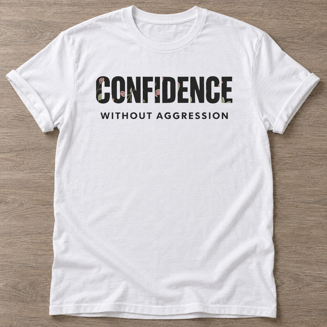 White Grace Over Force T-shirt — rest and recovery design, for women who train