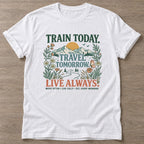 White Every Morning Matters T-shirt — motivational slogan design, for women who train