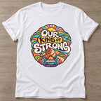 White Strong Grip T-shirt — weightlifting design, for women who lift