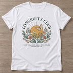 White Stay Around T-shirt — longevity training design, for women over 40