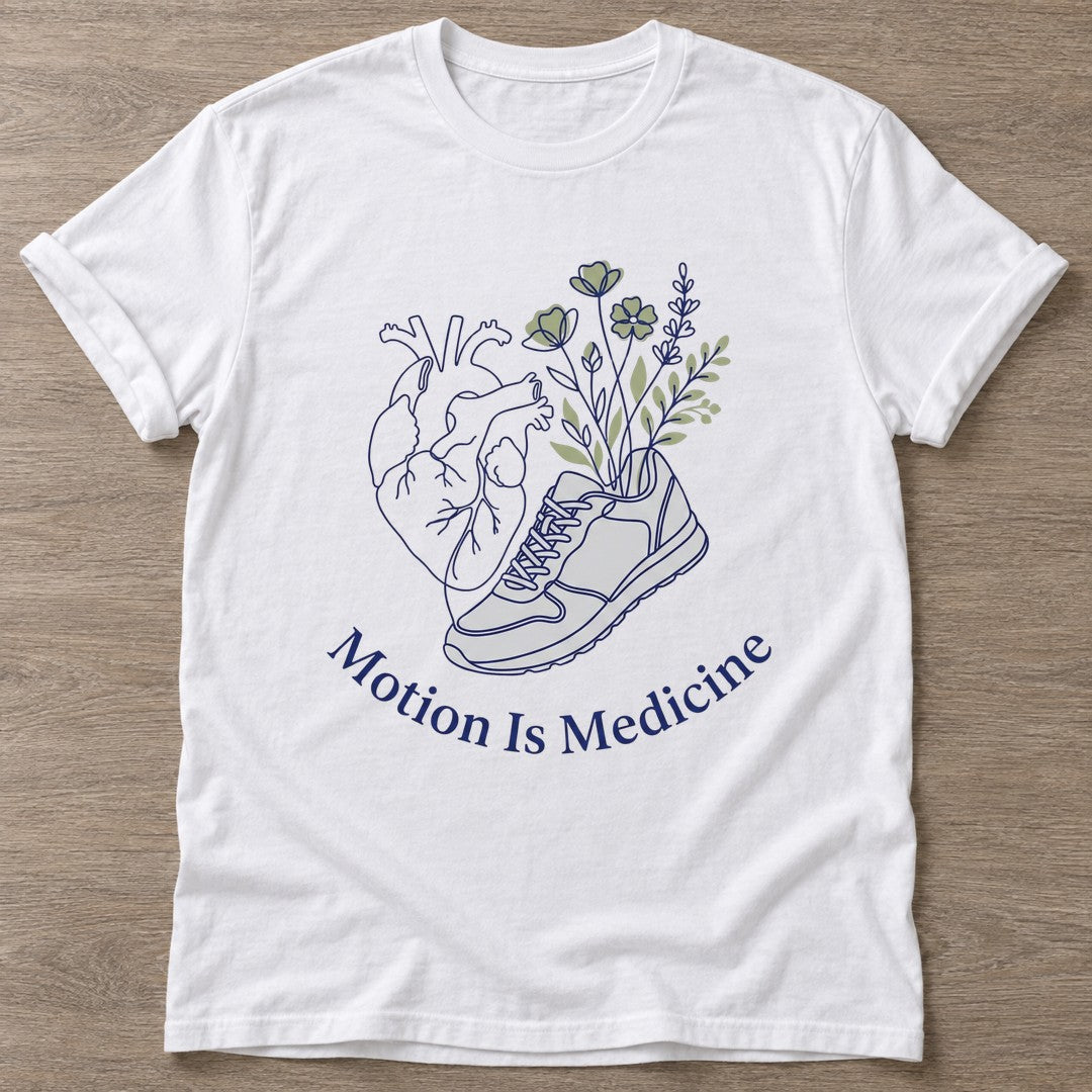White Heartbeat Run T-shirt — running design, for women who run