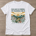 White Long Run Strong T-shirt — longevity training design, for women over 40