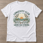 White Golden Years T-shirt — longevity training design, for women over 40