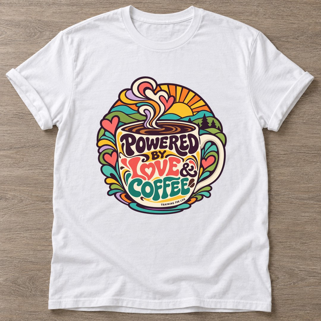 White Coffee Fuel T-shirt — funny gym slogan, for women who train and laugh about it