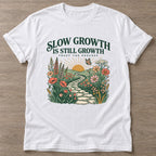 White Blooming Path T-shirt — floral strength design, for women who train