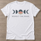 White Moon Lotus T-shirt — rest and recovery design, for women who train