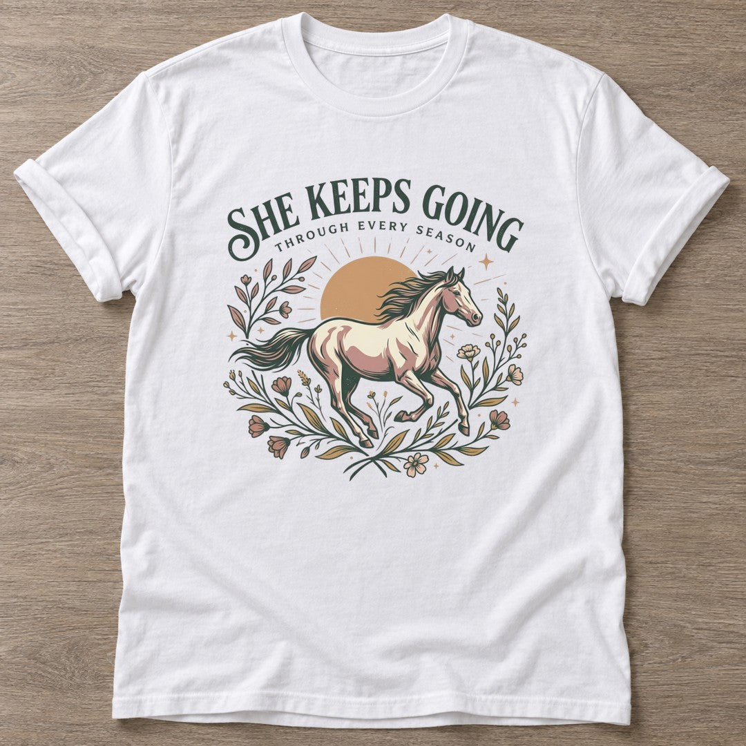 White Through Every Season T-shirt — longevity training design, for women over 40