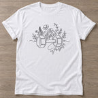 White Strength Blooms T-shirt — floral strength design, for women who train