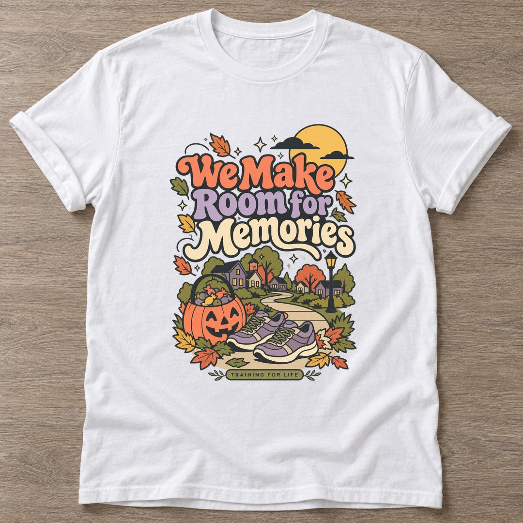 White Room For Memories T-shirt — motivational slogan design, for women who train