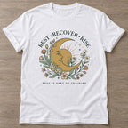 White Celestial Recovery T-shirt — rest and recovery design, for women who train
