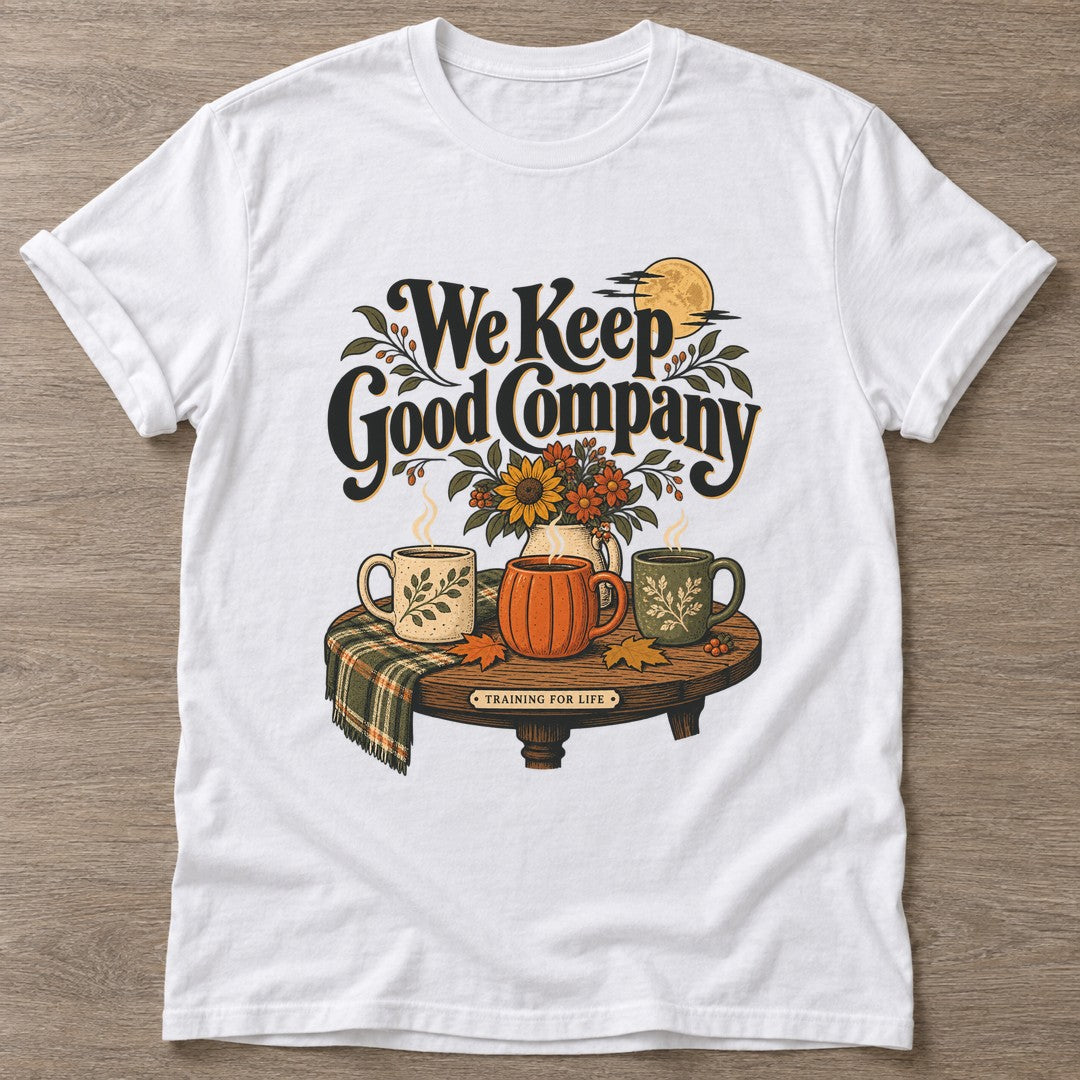 White Good Company T-shirt — gym club design, for women who train together