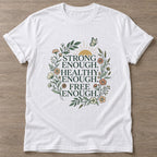 White Enough Movement T-shirt — motivational slogan design, for women who train