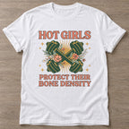 White Hot Girls Lift T-shirt — weightlifting design, for women who lift