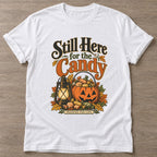 White Candy Training T-shirt — funny gym slogan, for women who train and laugh about it