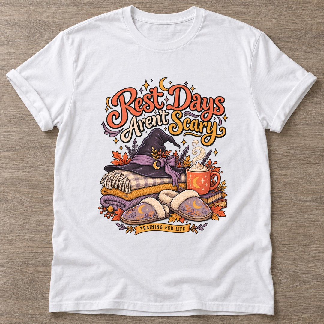 White Cozy Witch Era T-shirt — funny gym slogan, for women who train and laugh about it