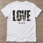 White Bloom Wins T-shirt — floral strength design, for women who train