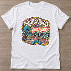 White Mom Gains T-shirt — weightlifting design, for women who lift