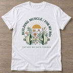 White Gratitude Gains T-shirt — growth mindset design, for women building a habit