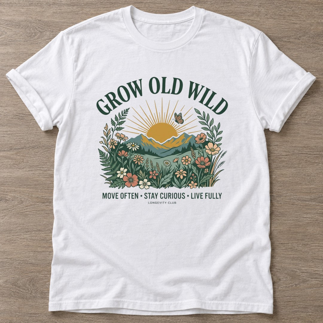 White Wild Heart Rising T-shirt — motivational slogan design, for women who train