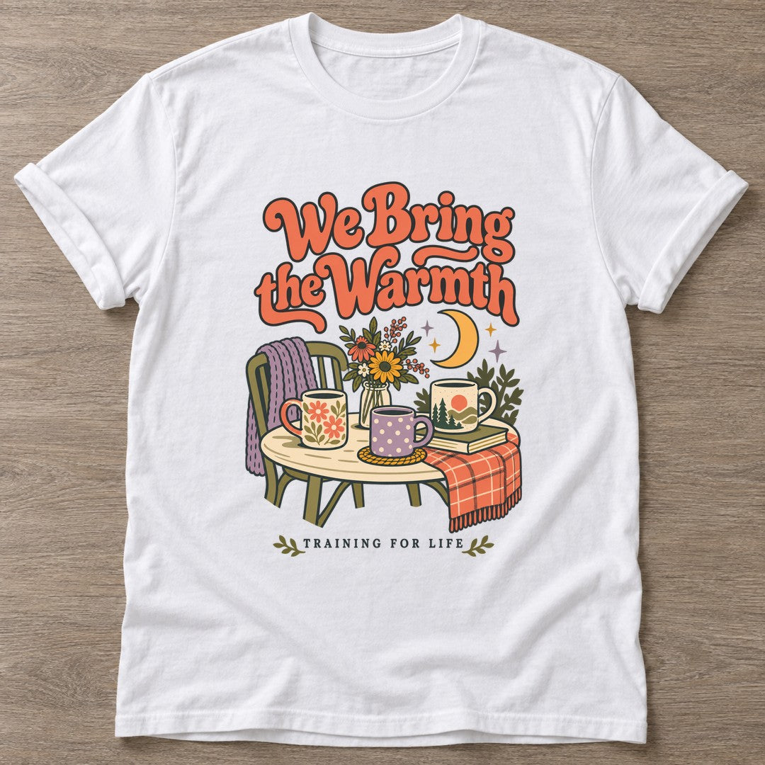 White Warmth Training T-shirt — rest and recovery design, for women who train