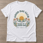 White Move Smile Live T-shirt — everyday workout design, for women who move