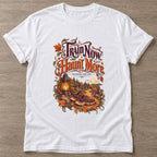 White Haunt More T-shirt — funny gym slogan, for women who train and laugh about it