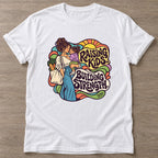 White Strength Through Motherhood T-shirt — motivational slogan design, for women who train