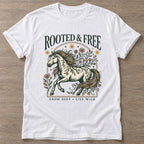 White Untamed Bloom T-shirt — floral strength design, for women who train