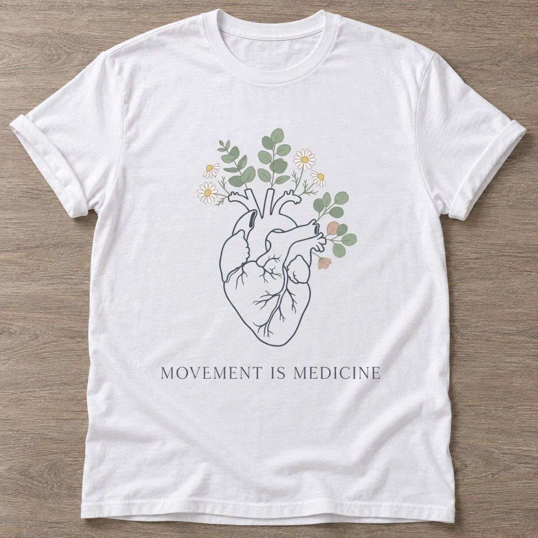 White Bloom Within T-shirt — floral strength design, for women who train
