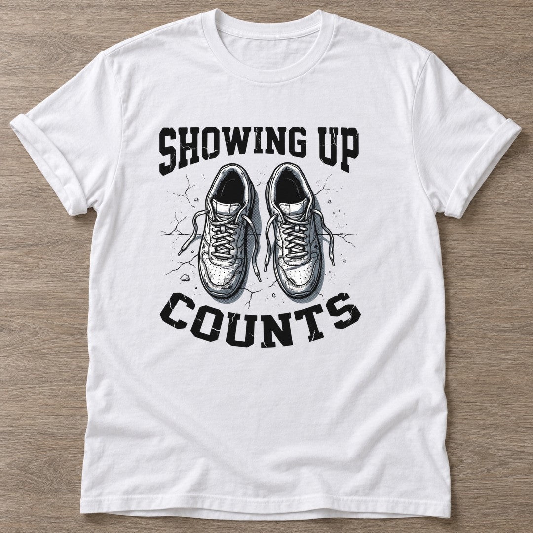 White Laced Intent T-shirt — running design, for women who run