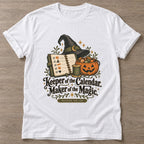 White Witch's Appointment Book T-shirt — everyday workout design, for women who move
