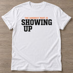 White Hardest Part T-shirt — motivational slogan design, for women who train