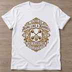 White Aged To Perfection T-shirt — longevity training design, for women over 40