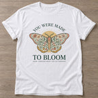 White Bloom Through T-shirt — floral strength design, for women who train