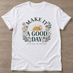 White You Decide T-shirt — motivational slogan design, for women who train