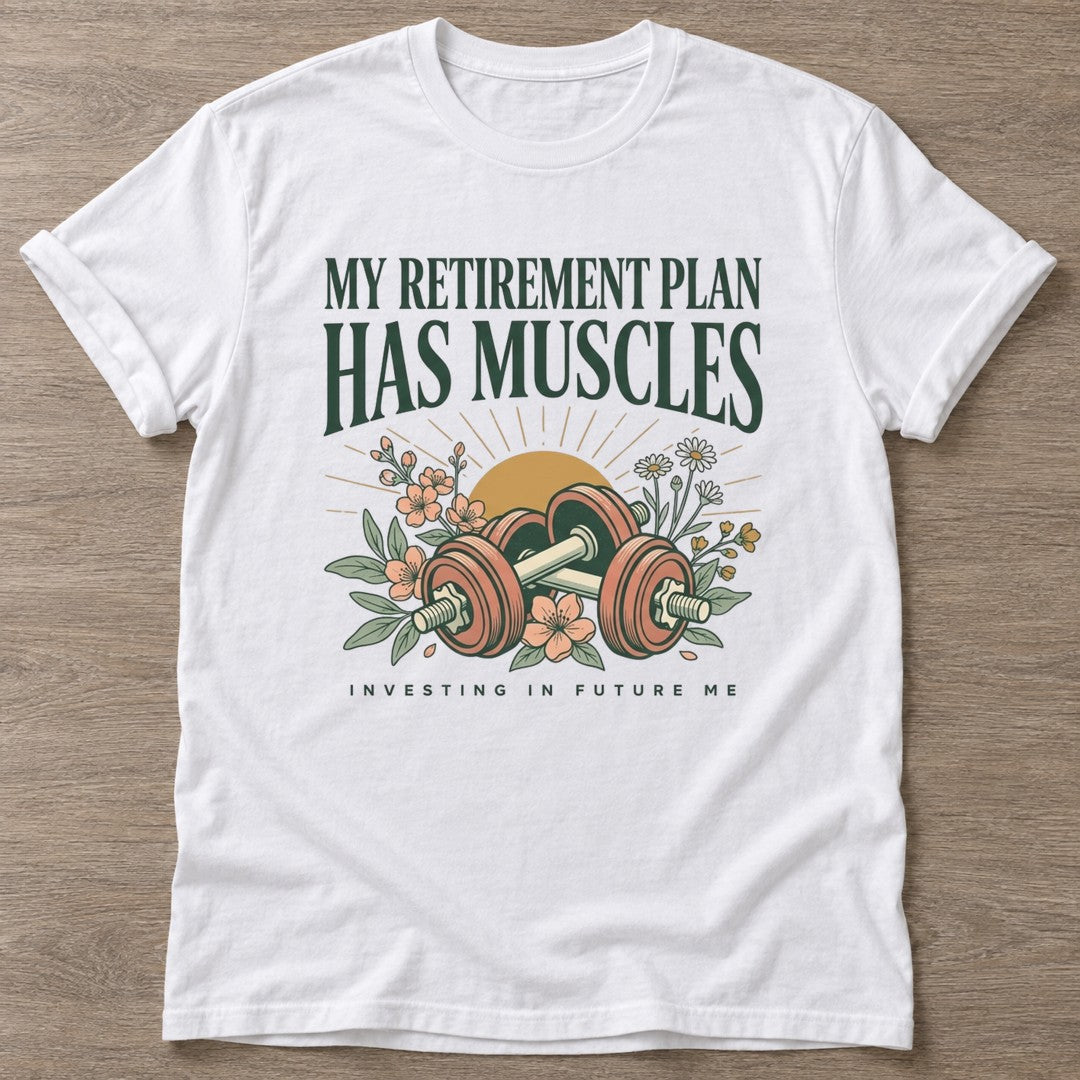 White Muscles Over Millions T-shirt — weightlifting design, for women who lift