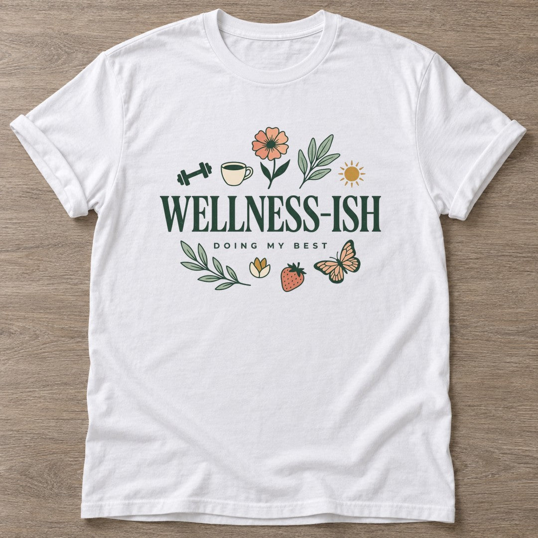White Doing My Best T-shirt — motivational slogan design, for women who train