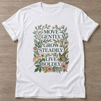 White Live Boldly T-shirt — motivational slogan design, for women who train